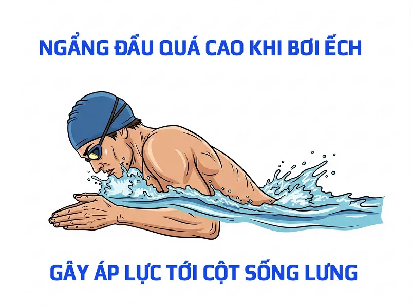 Những lỗi thường gặp khi lấy hơi trong bơi ếch