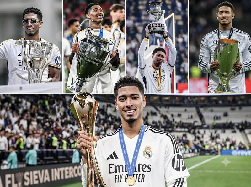 Jude Bellingham nhanh chóng sở hữu nhiều danh hiệu lớn cùng Real Madrid và khẳng định vị thế trong nhóm tiền vệ hàng đầu châu Âu.
